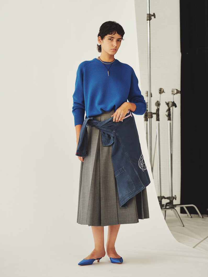 ローゲージ カシミア ニット プルオーバー 詳細画像 blue 4