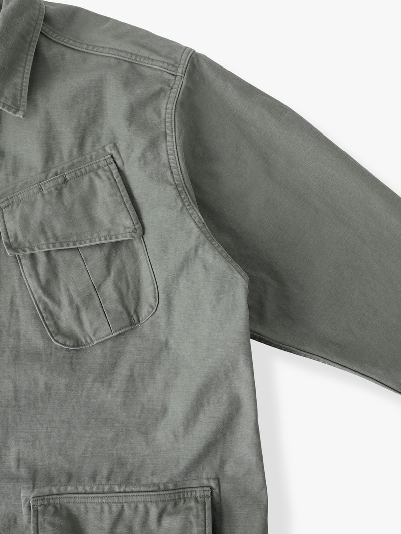 バックサテン ファティーグジャケット 詳細画像 olive 2