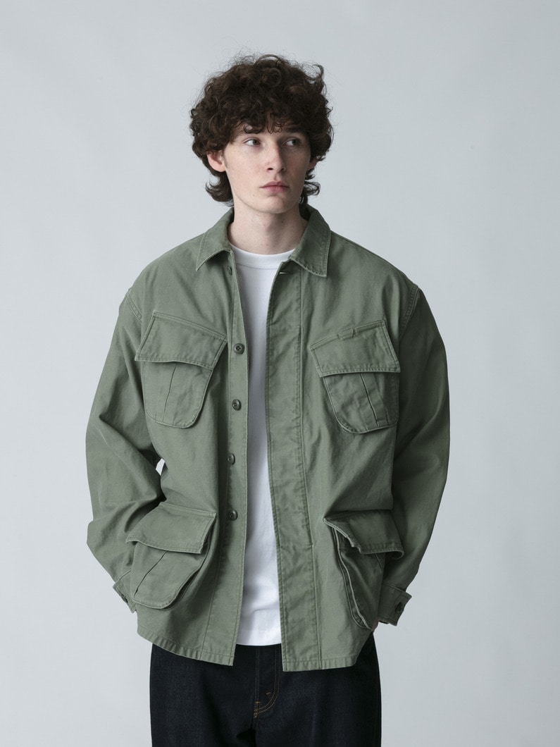 バックサテン ファティーグジャケット 詳細画像 olive 1