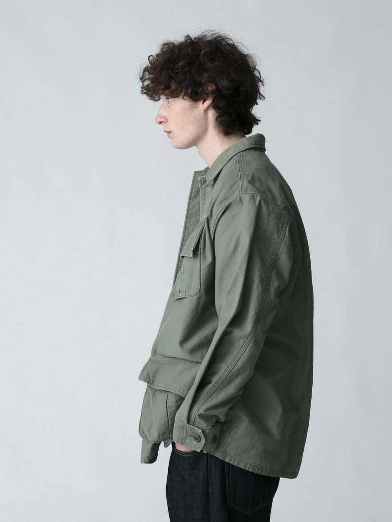 バックサテン ファティーグジャケット 詳細画像 olive 2