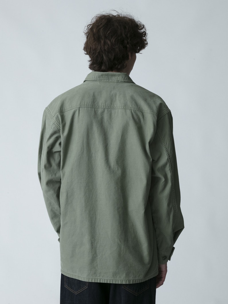 バックサテン ファティーグジャケット 詳細画像 olive 3