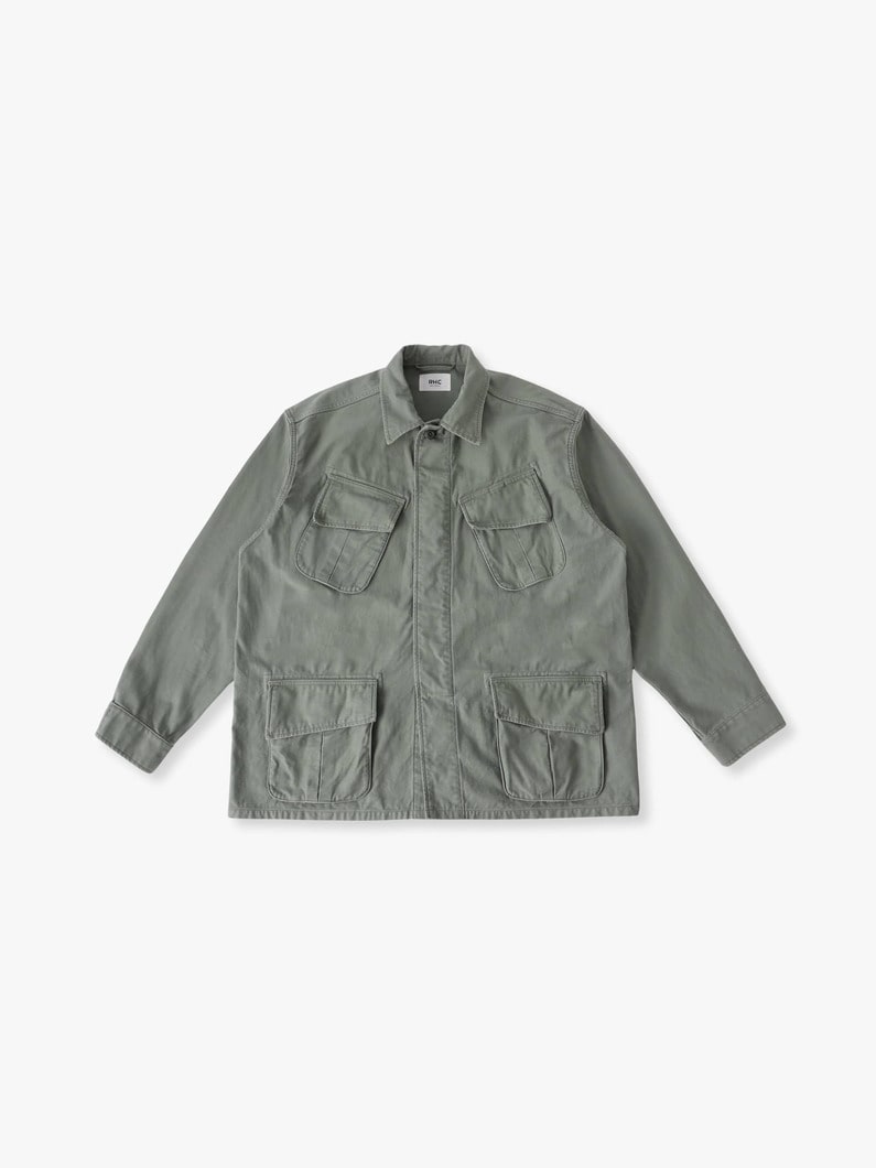 バックサテン ファティーグジャケット 詳細画像 olive 4