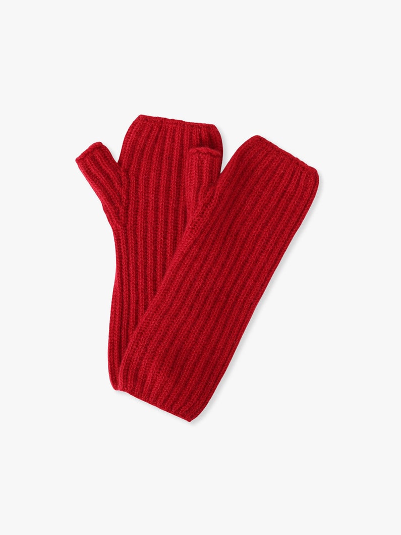 カシミア リブ リストウォーマー 詳細画像 red