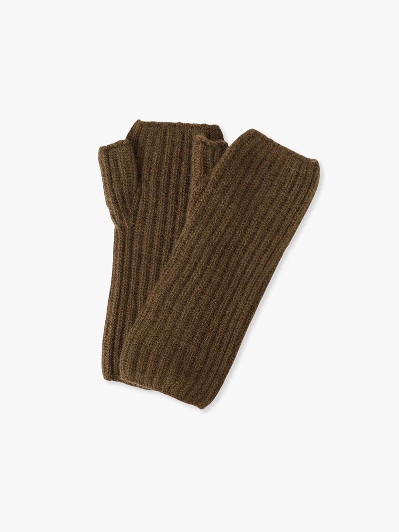 カシミア リブ リストウォーマー 詳細画像 light brown