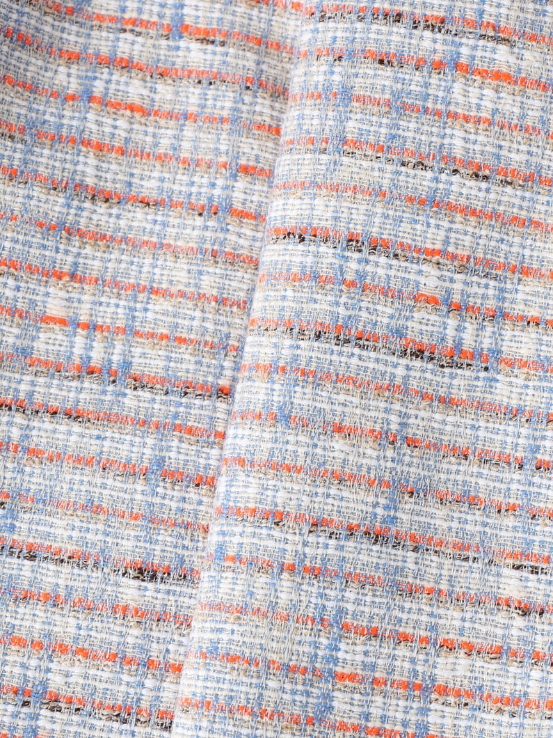 ブルーネオン ツイード ノーカラー ジャケット 詳細画像 light blue 3