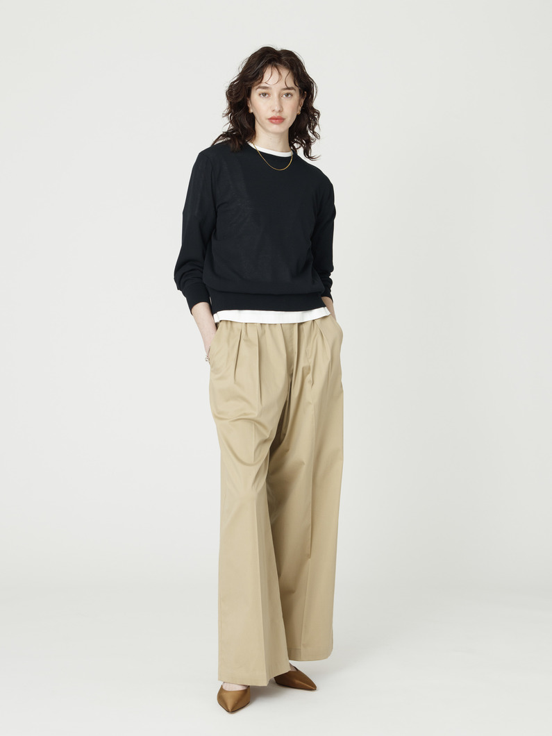 タック イージーパンツ（キャメル/ネイビー） 詳細画像 camel 2