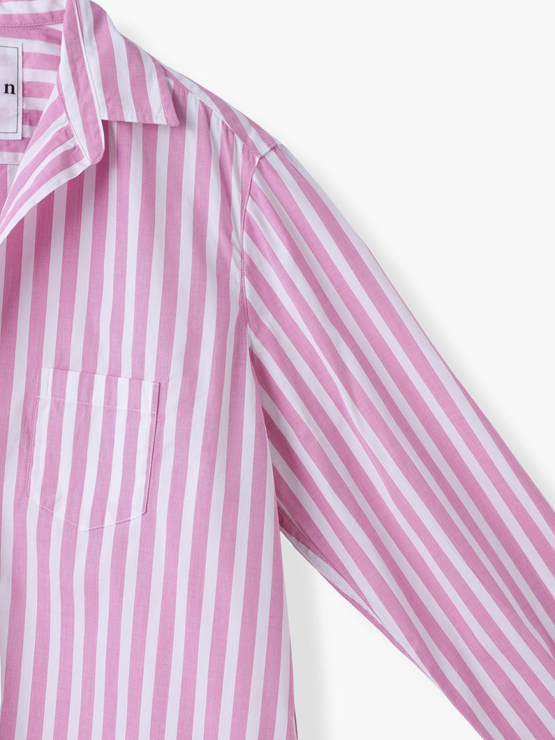 アイリーン ワイドストライプ シャツ（ピンク） 詳細画像 pink 2
