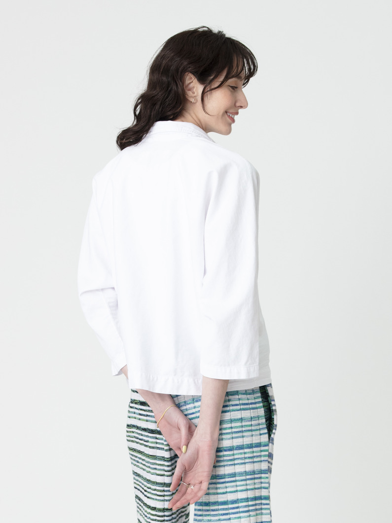 ギャビ フェイマスデニム スキッパー シャツ（ホワイト/ブラック） 詳細画像 white 3