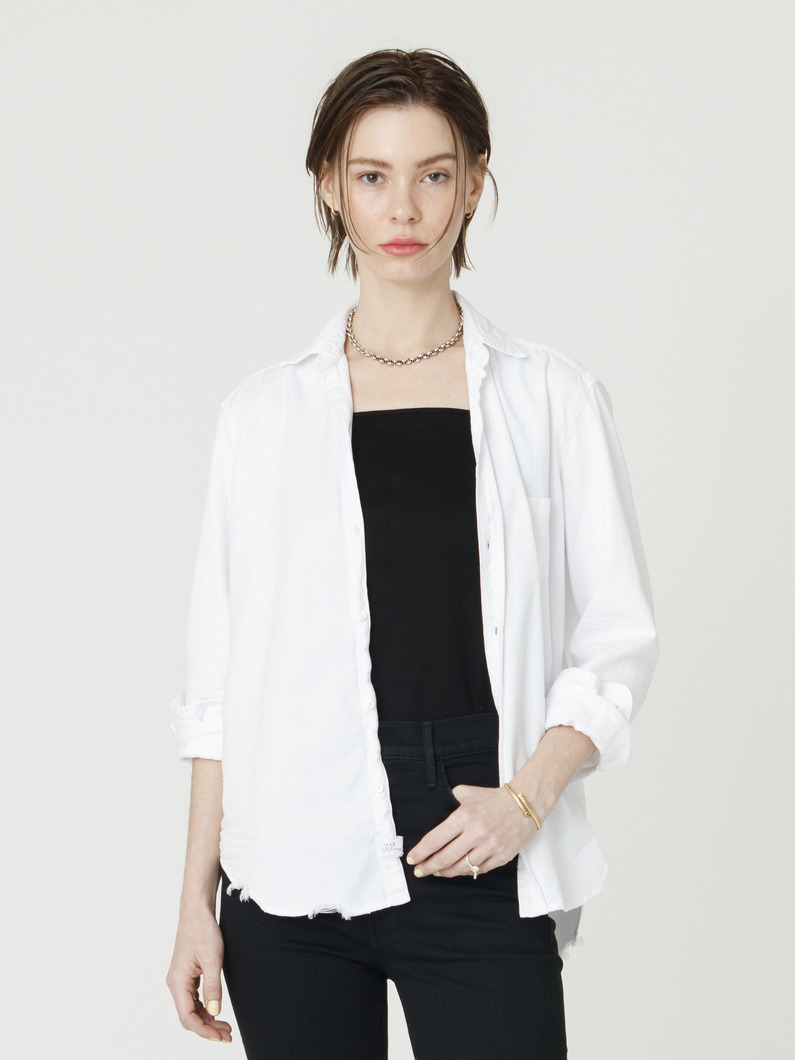 アイリーン フェイマス デニムシャツ（ホワイト/ブラック） 詳細画像 white 1