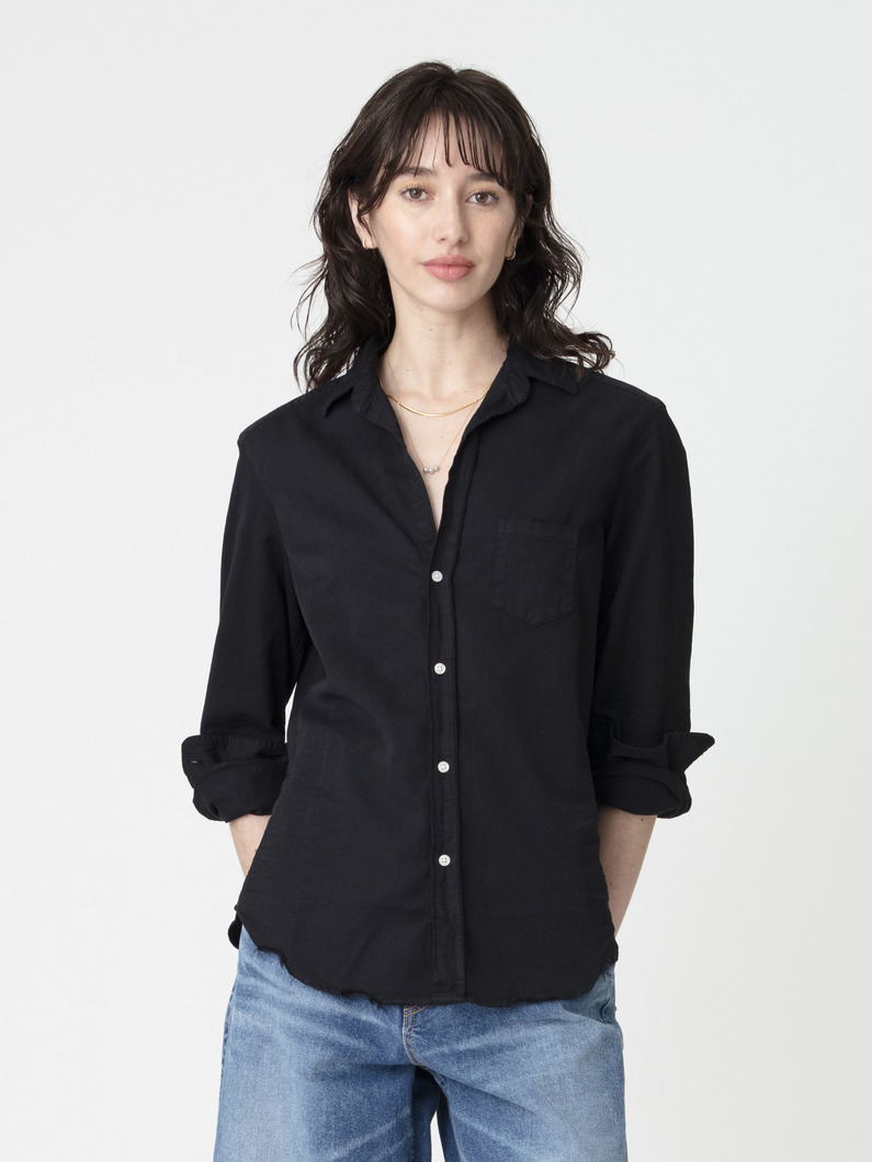 アイリーン フェイマス デニムシャツ（ホワイト/ブラック） 詳細画像 black