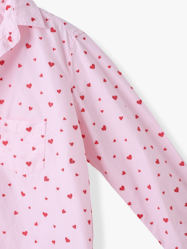 アイリーン イタリアンコットン ストライプハート シャツ 詳細画像 pink 2