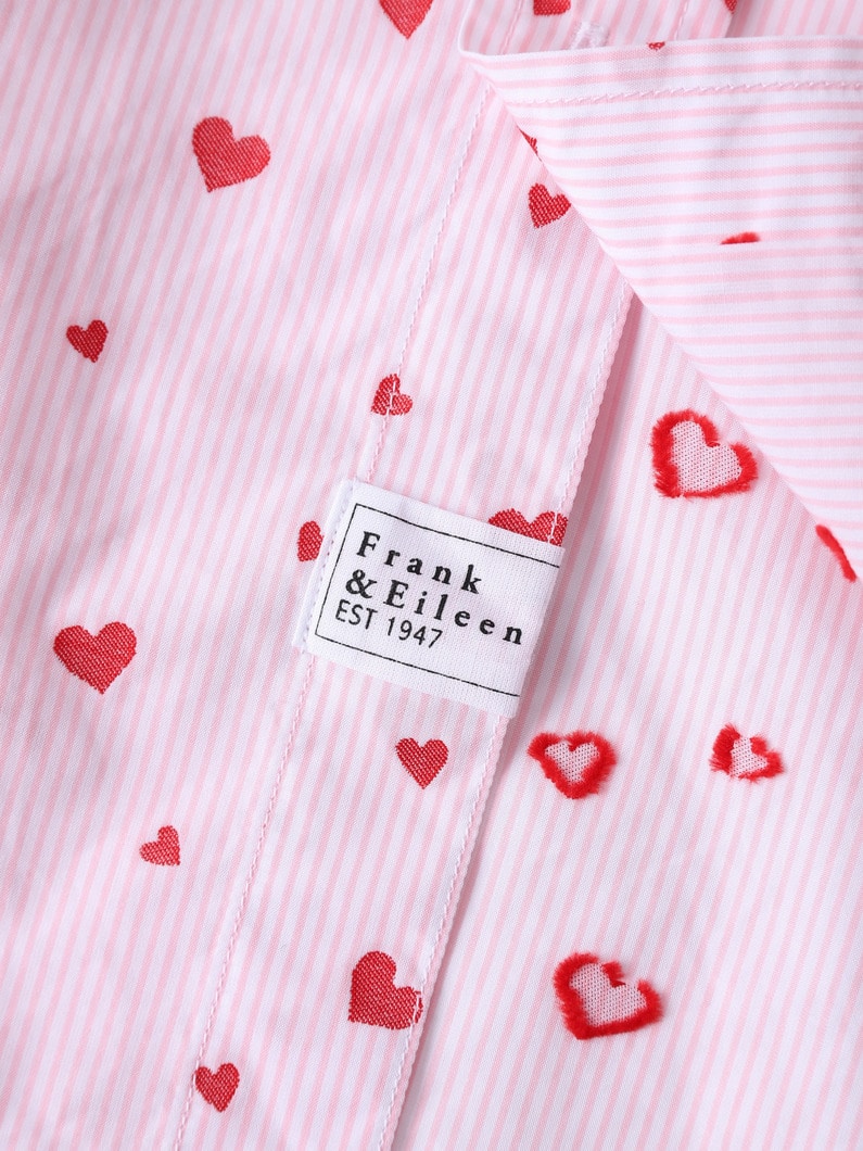 アイリーン イタリアンコットン ストライプハート シャツ 詳細画像 pink 3