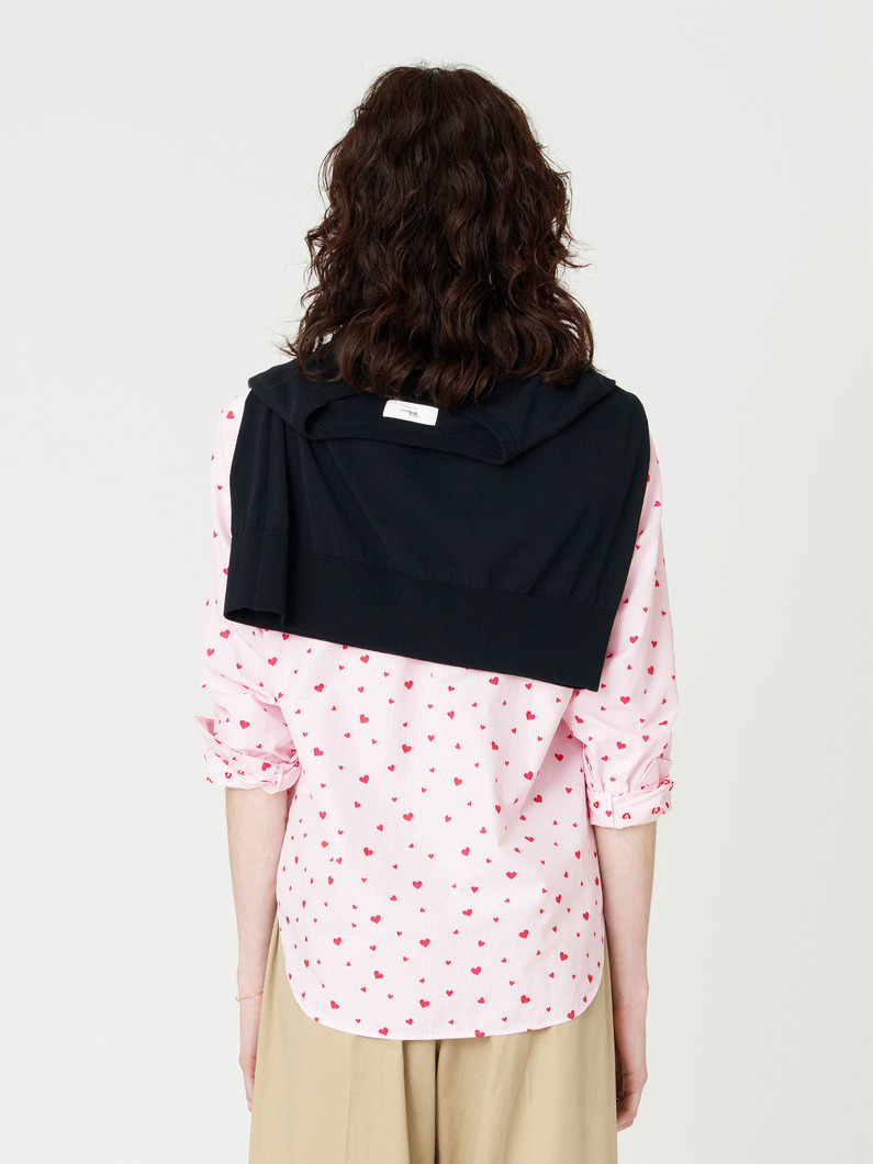 アイリーン イタリアンコットン ストライプハート シャツ 詳細画像 pink 3