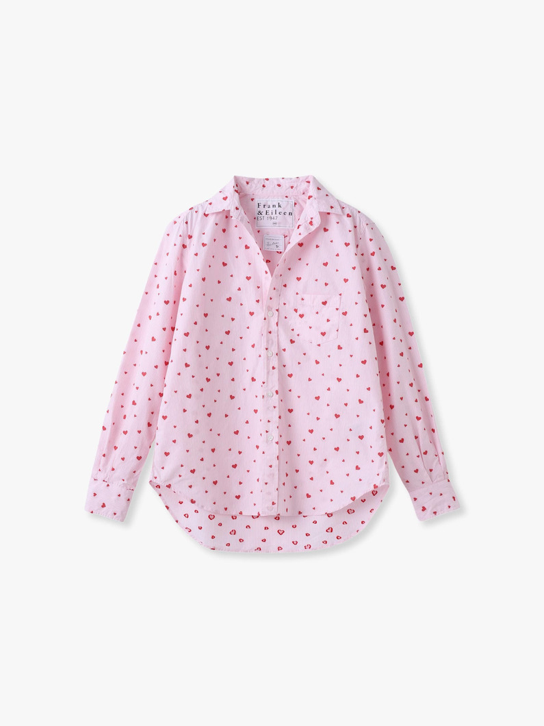 アイリーン イタリアンコットン ストライプハート シャツ 詳細画像 pink 4