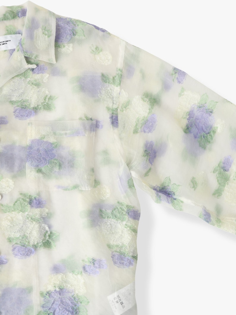 フラワー ジャガード シャツ 詳細画像 white 2