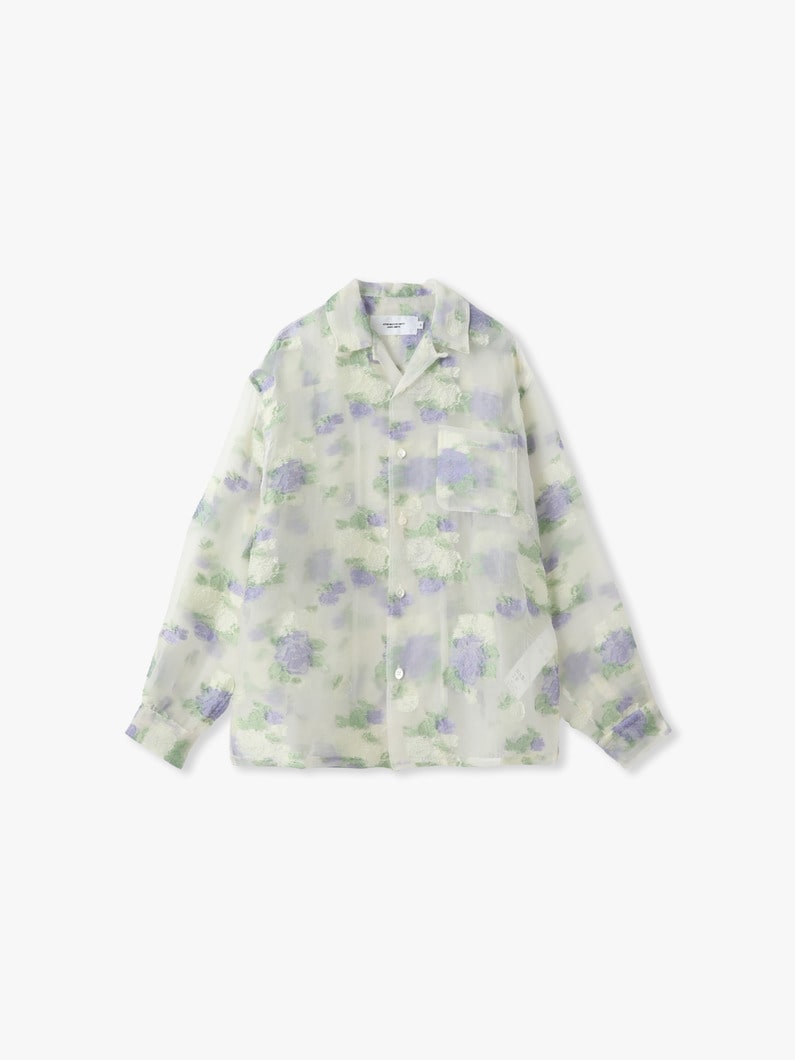 フラワー ジャガード シャツ 詳細画像 white 1