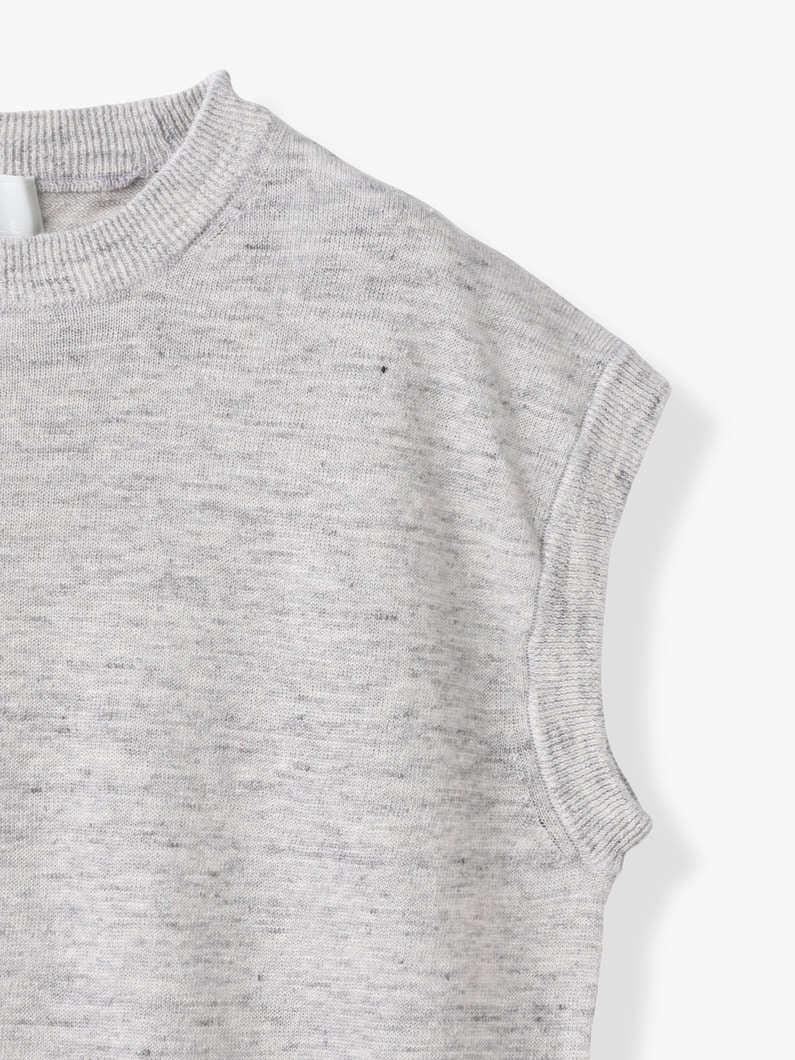 リネン スリーブレス ニットトップ 詳細画像 gray 2