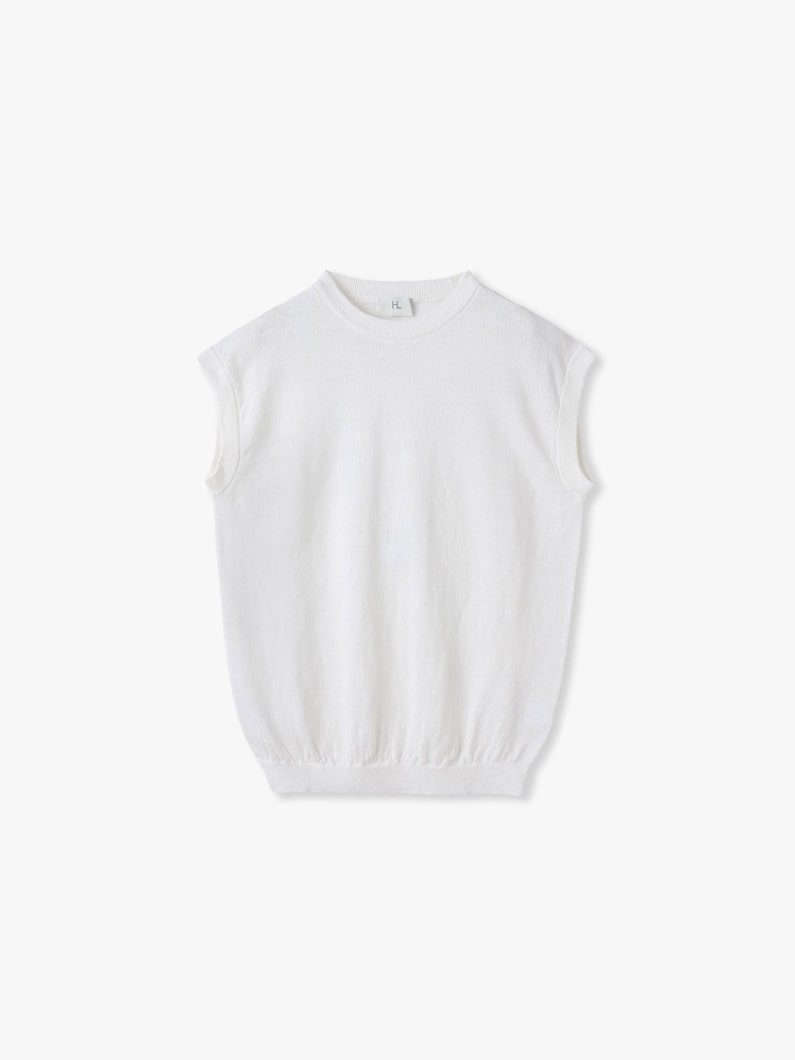 リネン スリーブレス ニットトップ 詳細画像 white