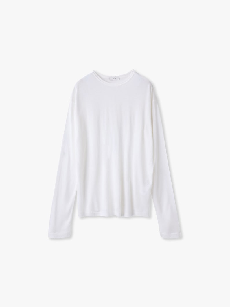 モダールシルクジャージー クルーネック プルオーバー 詳細画像 white 1