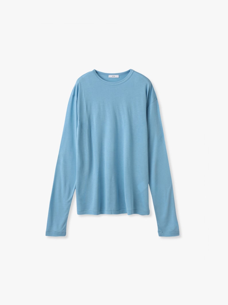 モダールシルクジャージー クルーネック プルオーバー 詳細画像 sax
