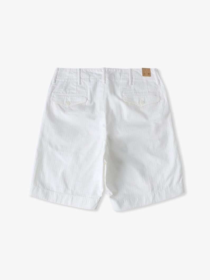 コットン オフィサーズ チノ ショートパンツ 詳細画像 white 1