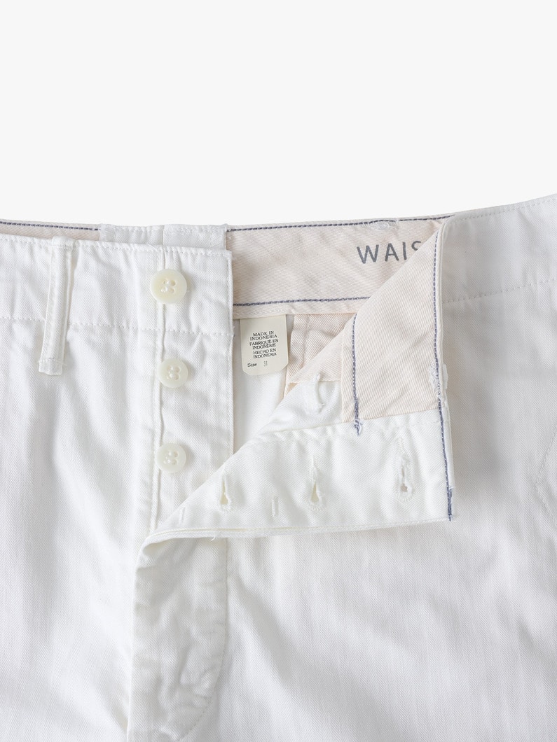 コットン オフィサーズ チノ ショートパンツ 詳細画像 white 2