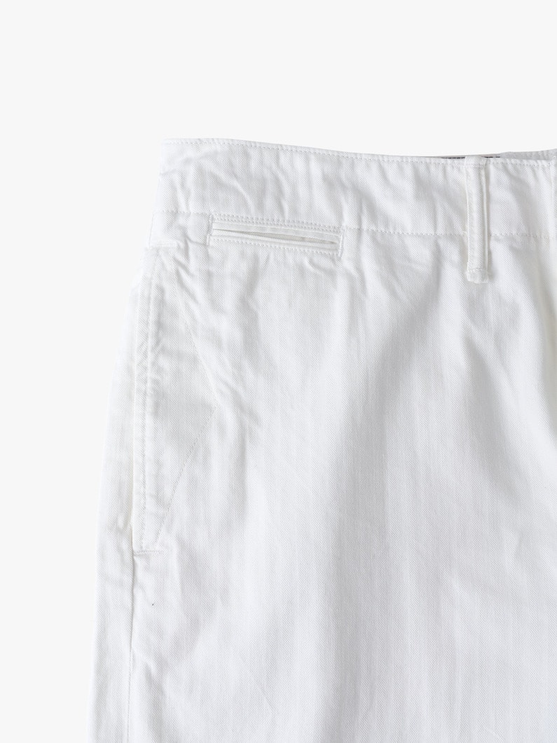 コットン オフィサーズ チノ ショートパンツ 詳細画像 white 3