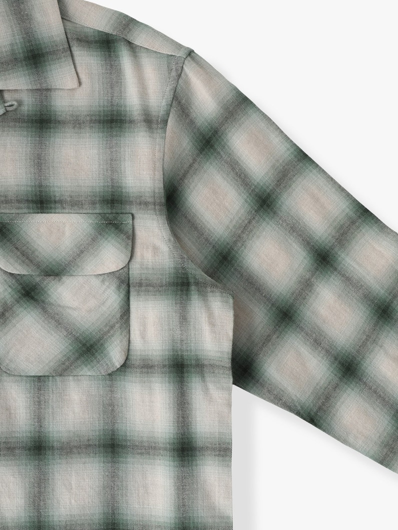 オンブレチェック オープンカラーシャツ 詳細画像 yellow 2