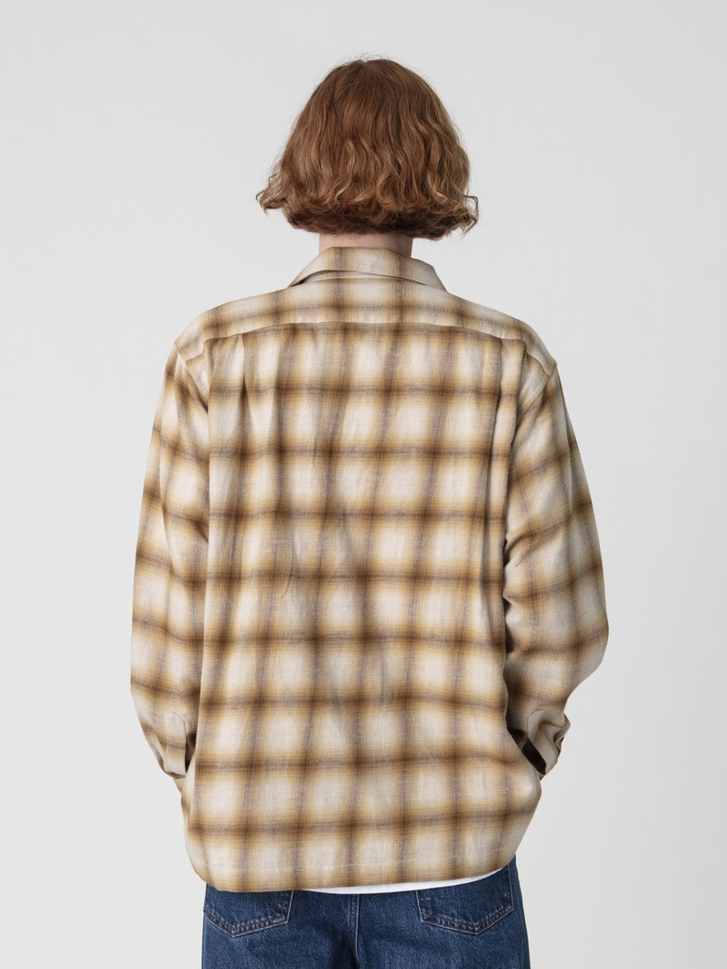 オンブレチェック オープンカラーシャツ 詳細画像 yellow 2