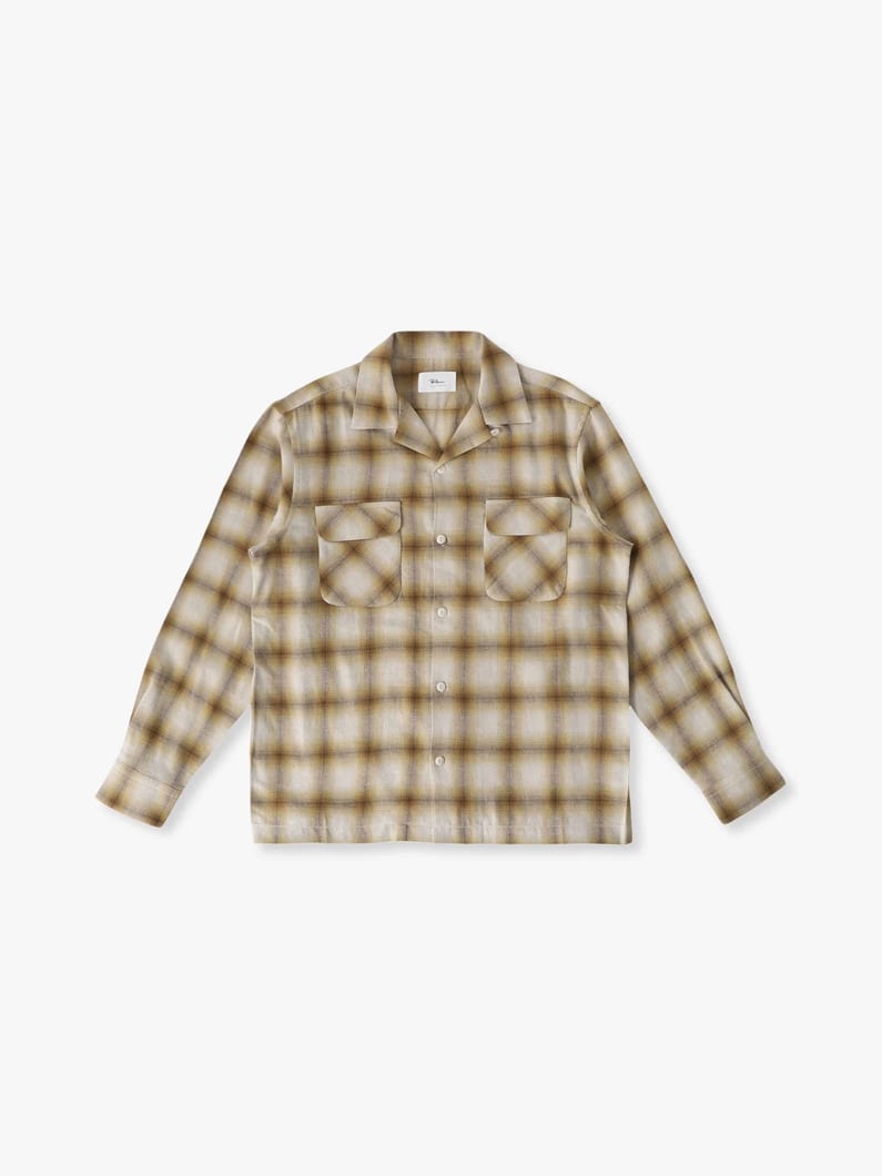 オンブレチェック オープンカラーシャツ 詳細画像 yellow 3