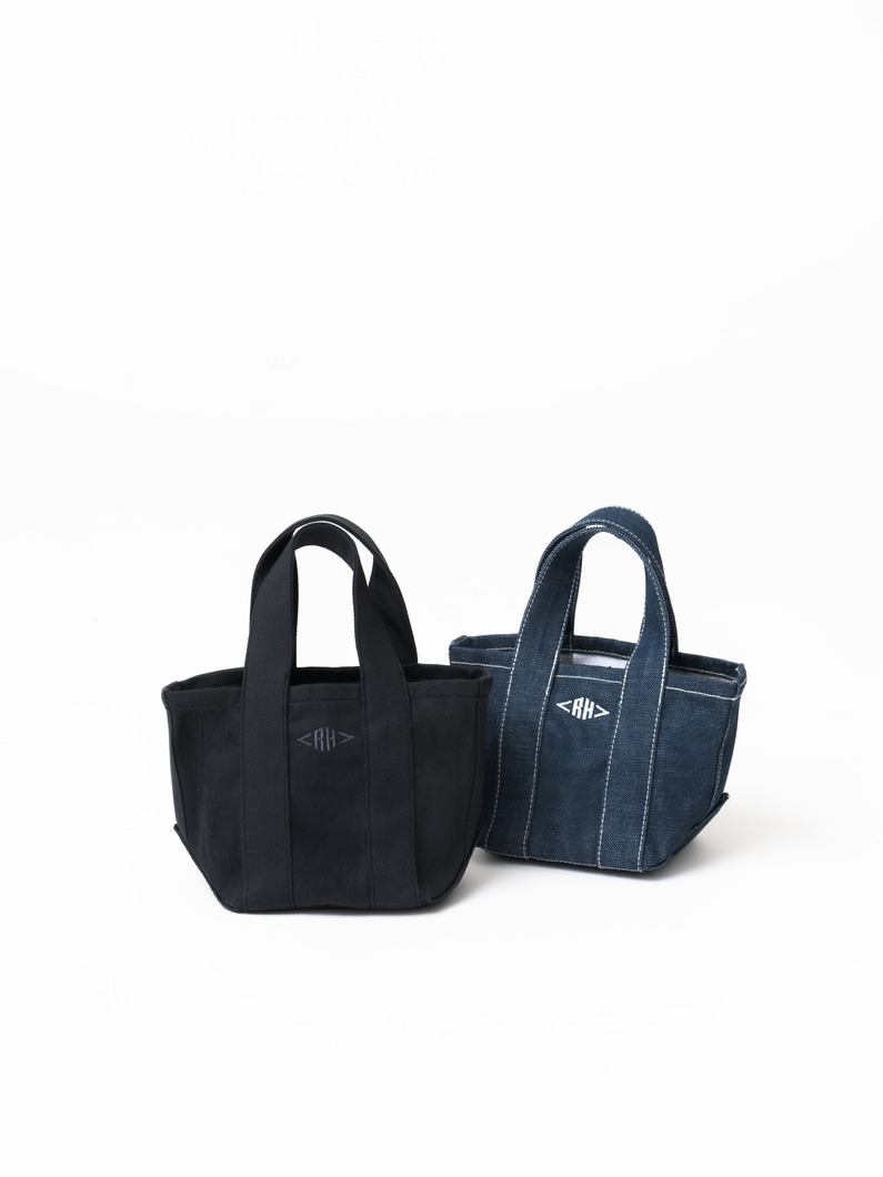 オーガニックデニム スクエアトートバッグ（インディゴ/ブラック/S） 詳細画像 black 6