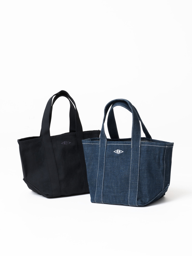 オーガニックデニム スクエアトートバッグ（インディゴ/ブラック/L） 詳細画像 black 6