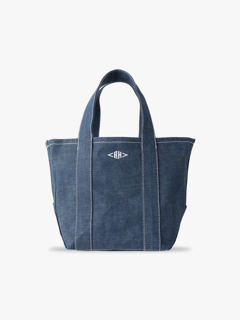 オーガニックデニム スクエアトートバッグ（インディゴ/ブラック/L） 詳細画像 indigo
