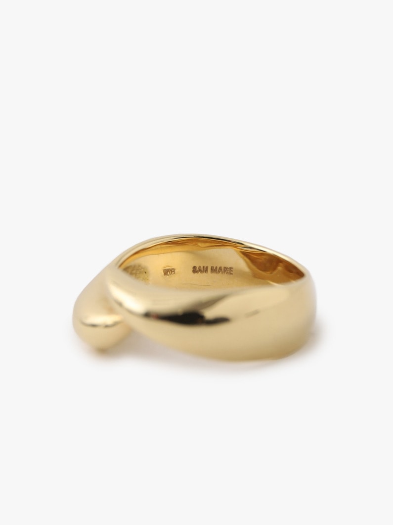 Yellow Gold One Wave Ring 詳細画像 gold 3