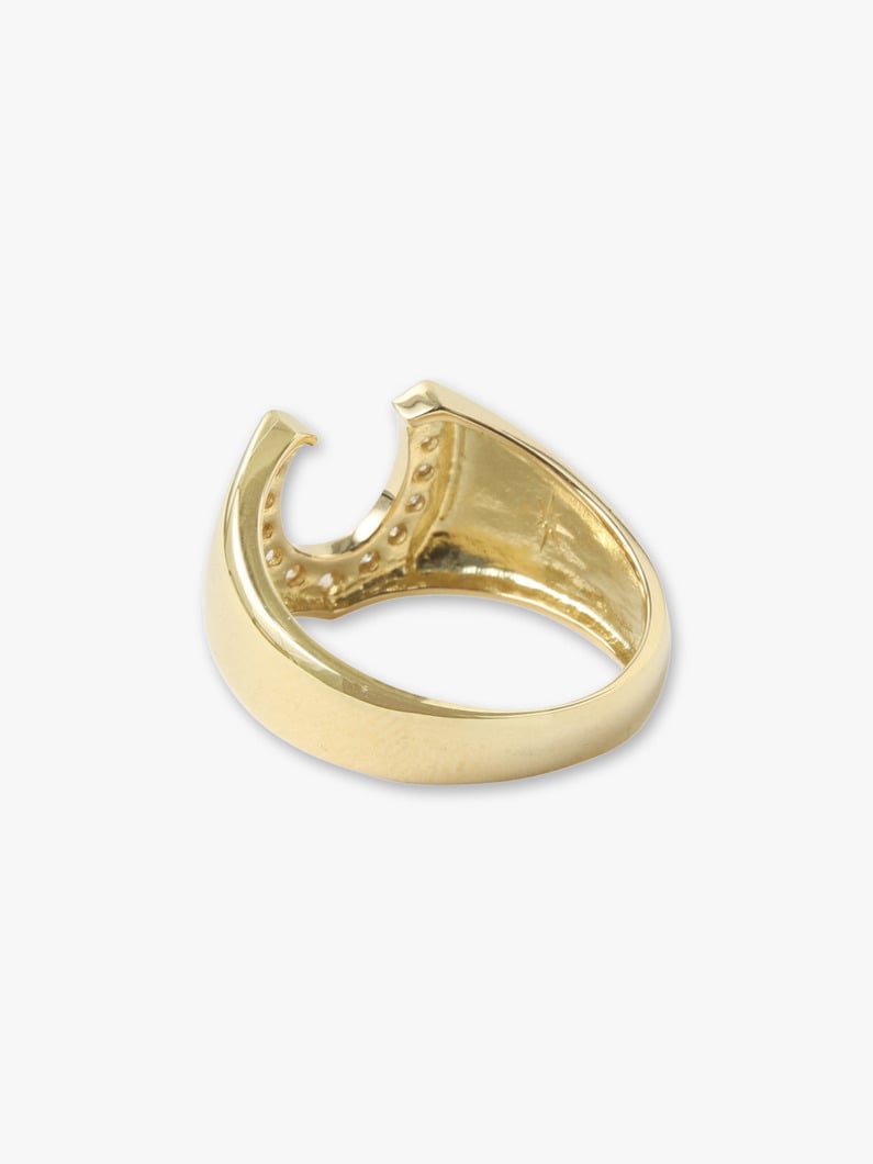 K18 Yellow Gold Diamond Horse Shoe Ring (S) 詳細画像 gold 2