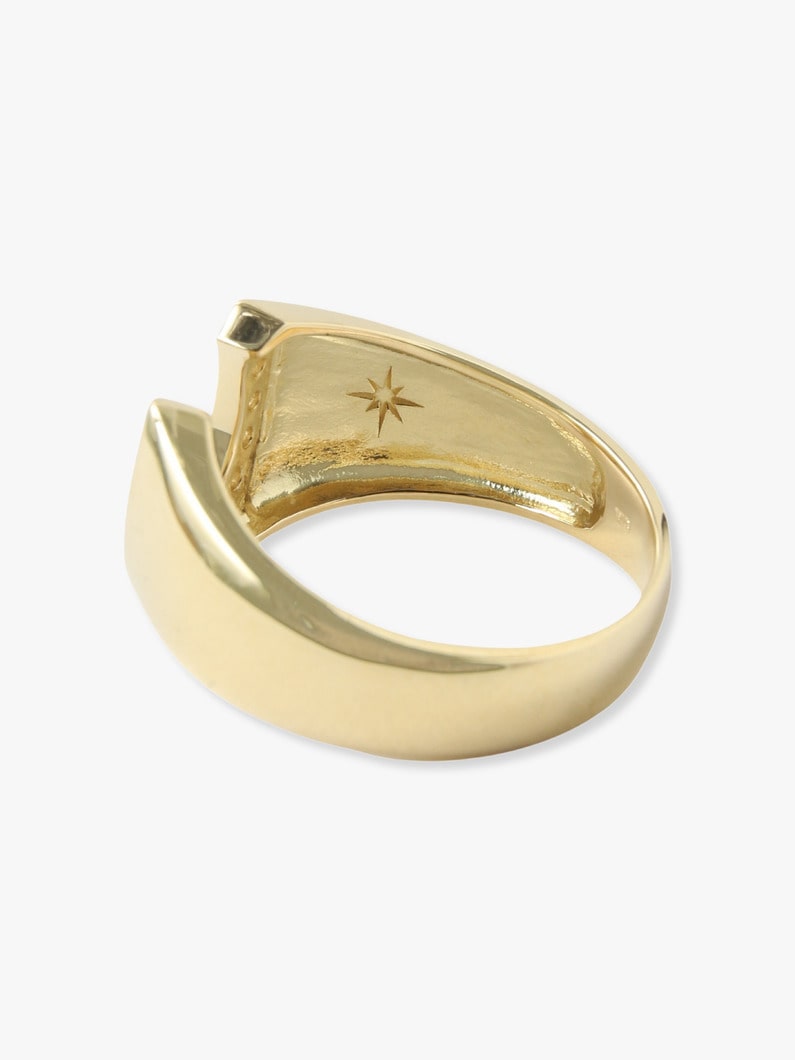 K18 Yellow Gold Diamond Horse Shoe Ring (S) 詳細画像 gold 4