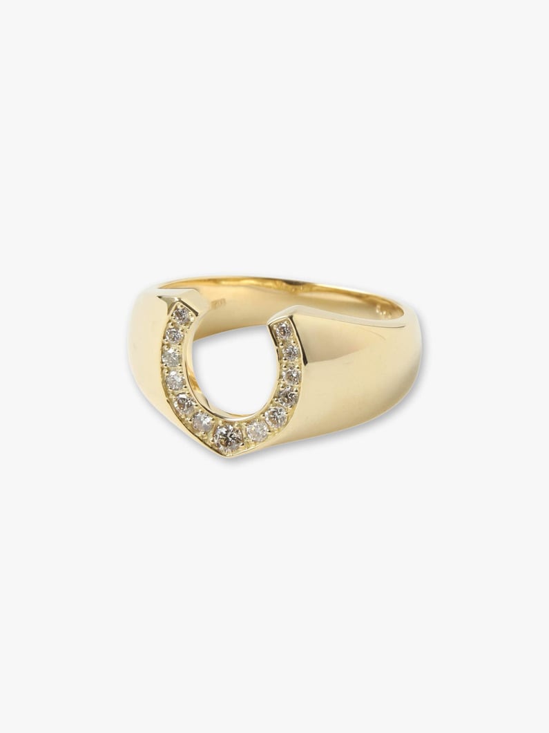 K18 Yellow Gold Diamond Horse Shoe Ring (S) 詳細画像 gold 2