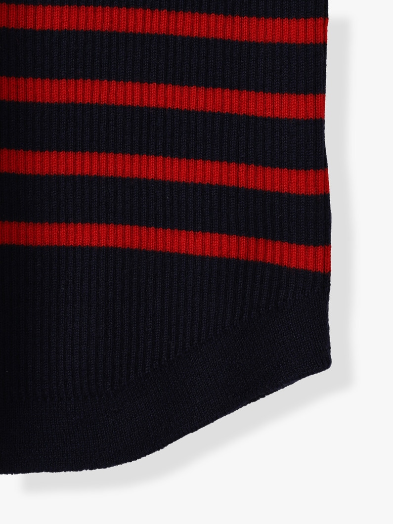 Wholegarment Cash Wool Striped Turtle Neck Pullover 詳細画像 navy 6