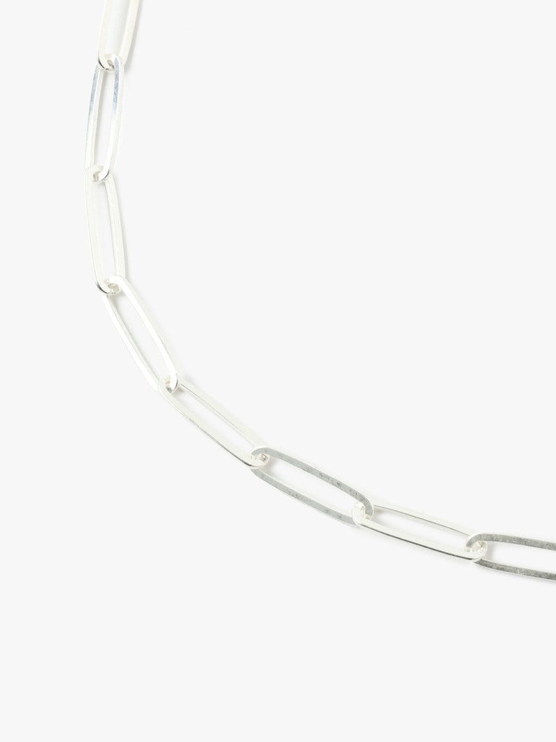 Large Paper Clip Chain Necklace (Unisex) 詳細画像 silver 1