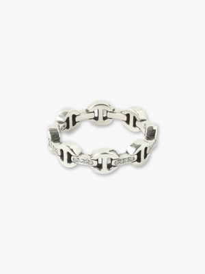 Dame Tri-Link With Diamond Bridges Ring 詳細画像 silver