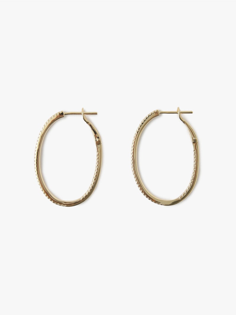 Infinite Oval Hoop Pierced Earrings 詳細画像 white gold 1