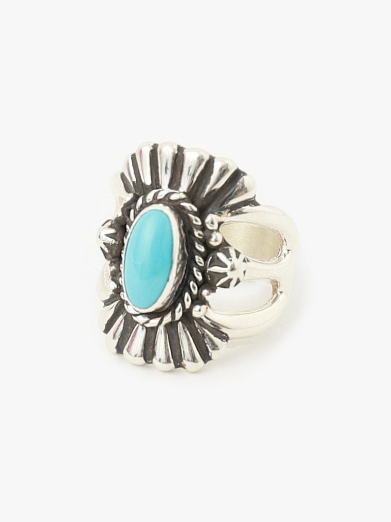 Silver Big Turquoise Ring 詳細画像 silver 1