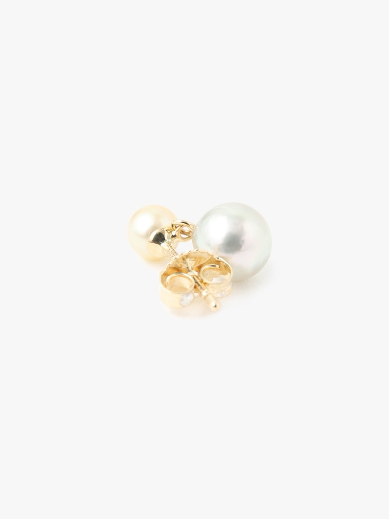14kt Pale Gold Akoya Pearl And Gray Akoya Pierced Earrings 詳細画像 other 4