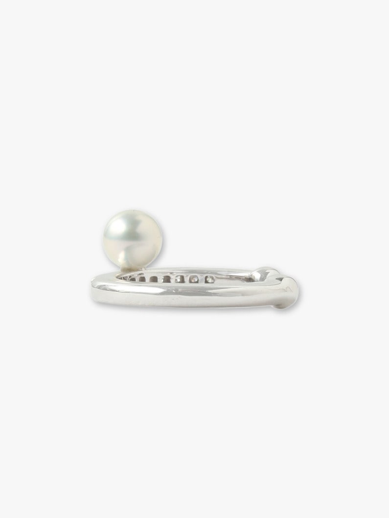 Diamond And Offset Gray Pearl Ear Cuff 詳細画像 other 2