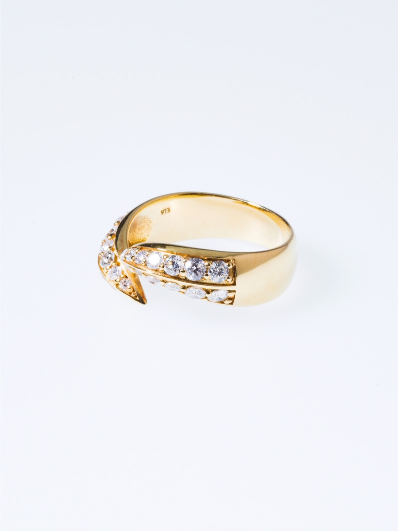 K18 Yellow Gold Diamond Own Wave Ring 詳細画像 gold 2