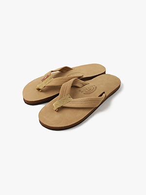Premier Leather Single Layer Sandals (men/black＆beige)　 詳細画像 beige