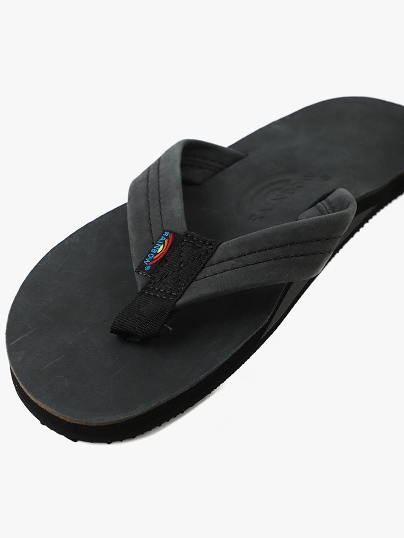 Premier Leather Single Layer Sandals (men/black＆beige)　 詳細画像 black 6