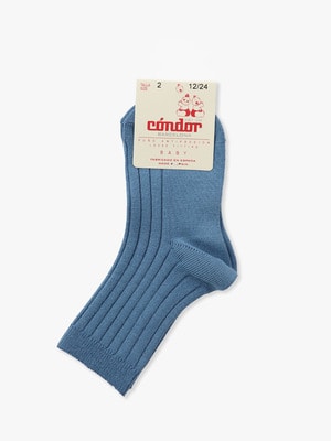 Baby Basic Rib Short Socks (0~2) 詳細画像 light blue