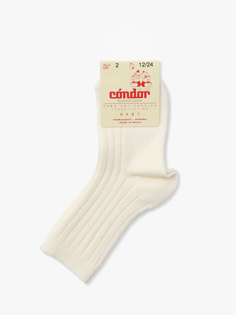Baby Basic Rib Short Socks (0~2) 詳細画像 off white 1