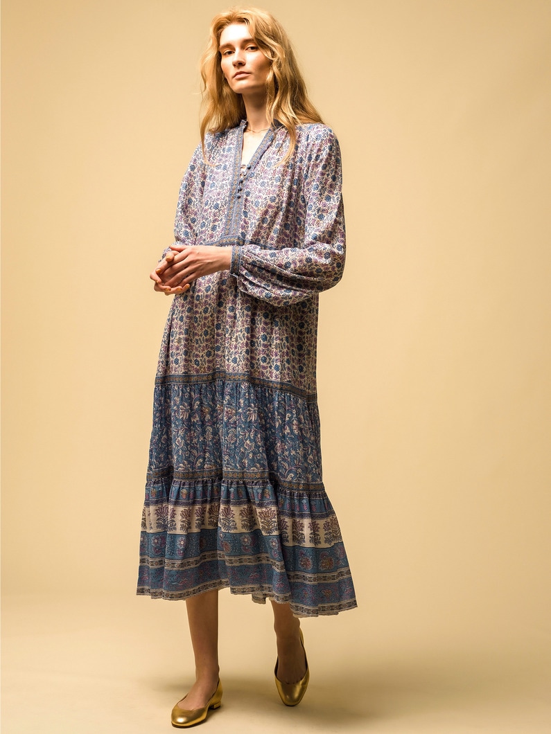 India Cotton Print Festival Dress 詳細画像 blue 1